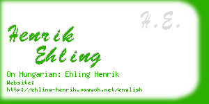 henrik ehling business card